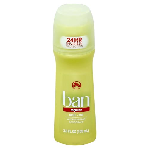 Image for Ban Antiperspirant Deodorant, Regular, Roll-On,3.5oz from Hartzell's Pharmacy