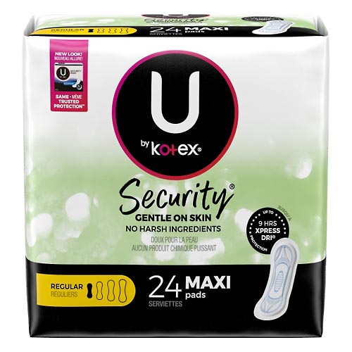 Image for U By Kotex Pads, Maxi, Regular,24ea from Hartzell's Pharmacy