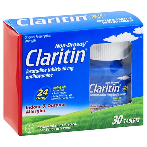 Image for Claritin Allergies, Indoor & Outdoor, Non-Drowsy, Original Prescription Strength, Tablets,30ea from Hartzell's Pharmacy