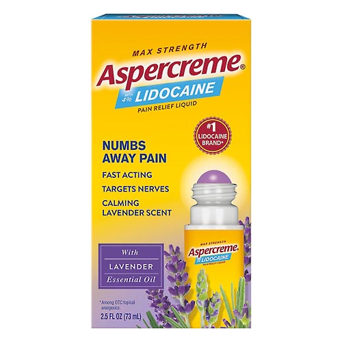 Image for Aspercreme Pain Relieving Liquid, Max Strength, Lavender,2.5oz from Hartzell's Pharmacy