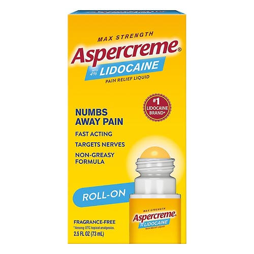 Image for Aspercreme Pain Relieving Liquid, Max Strength, with 4% Lidocaine, Odor Free,2.5oz from Hartzell's Pharmacy