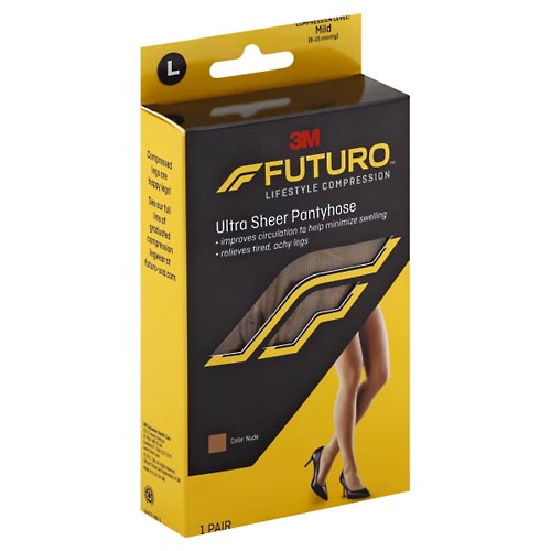 Image for Futuro Pantyhose, Ultra Sheer, for Women, Mild Compression, Large, Nude,1pr from Hartzell's Pharmacy