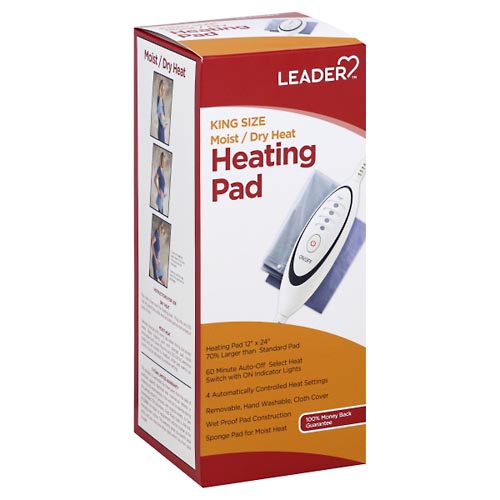 Image for Leader Heating Pad, Moist/Dry Heat, King Size,1ea from Hartzell's Pharmacy
