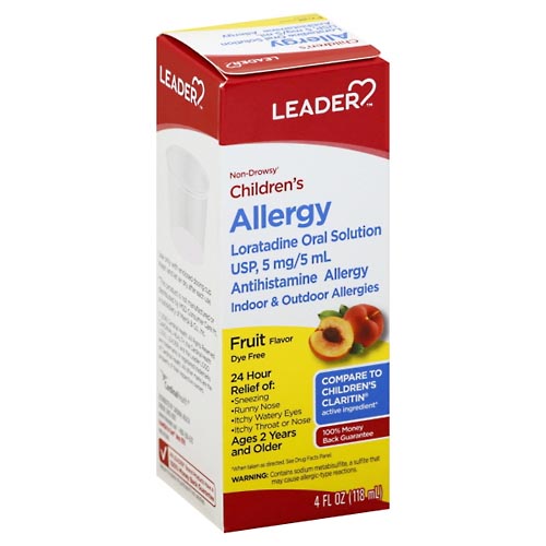 Image for Leader Allergy, Non-Drowsy, Children's, Fruit Flavor,4oz from Hartzell's Pharmacy