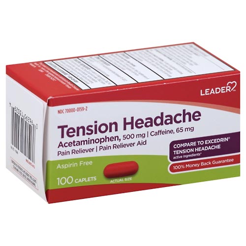 Image for Leader Tension Headache, Caplets,100ea from Hartzell's Pharmacy