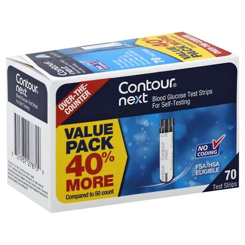 Image for Contour Blood Glucose Test Strips, Value Pack,70ea from Hartzell's Pharmacy