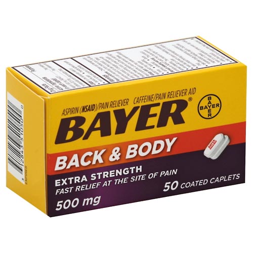 Image for Bayer Back & Body, Extra Strength, 500 mg, Coated Caplets,50ea from Hartzell's Pharmacy