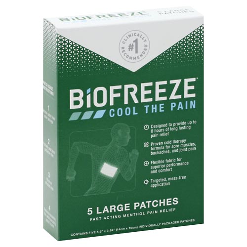 Image for Biofreeze Patches, Large,5ea from Hartzell's Pharmacy