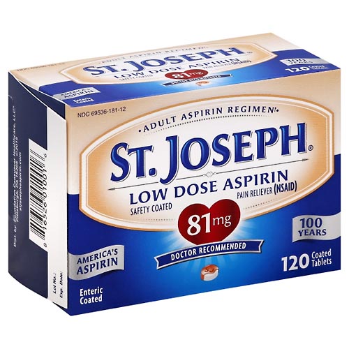 Image for St Joseph Aspirin, Low Dose, 81 mg, Enteric Coated Tablets,120ea from Hartzell's Pharmacy